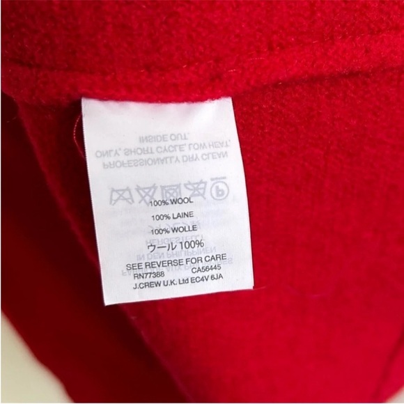 J. Crew Daphne Boiled Wool Coat Red - Picture 8 of 8